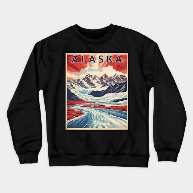 Alaska United States of America Tourism Vintage Poster Crewneck Sweatshirt by TravelersGems